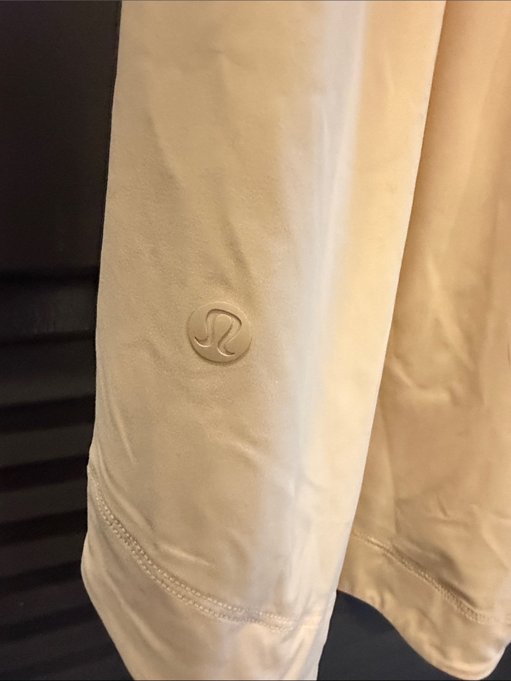 Lululemon Beige Short Sleeve Romper with Elastic Waist - Picture 3 of 3